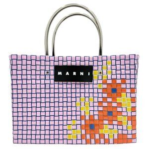 Authentic MARNI MARKET FLOWER BASKET Pink Colombian artisan Collaboration